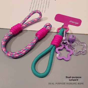 Moteriškas telefono ritė riešui, megztas, reguliuojamas, dvigubos paskirties, rankų darbo, geometrinis pakabukas