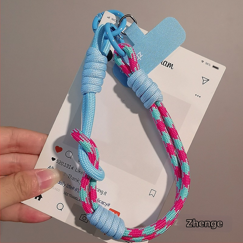 Moteriškas telefono ritė riešui, megztas, reguliuojamas, dvigubos paskirties, rankų darbo, geometrinis pakabukas