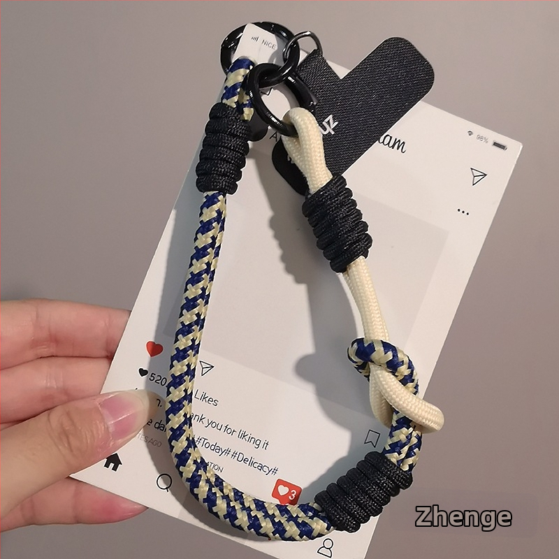 Moteriškas telefono ritė riešui, megztas, reguliuojamas, dvigubos paskirties, rankų darbo, geometrinis pakabukas