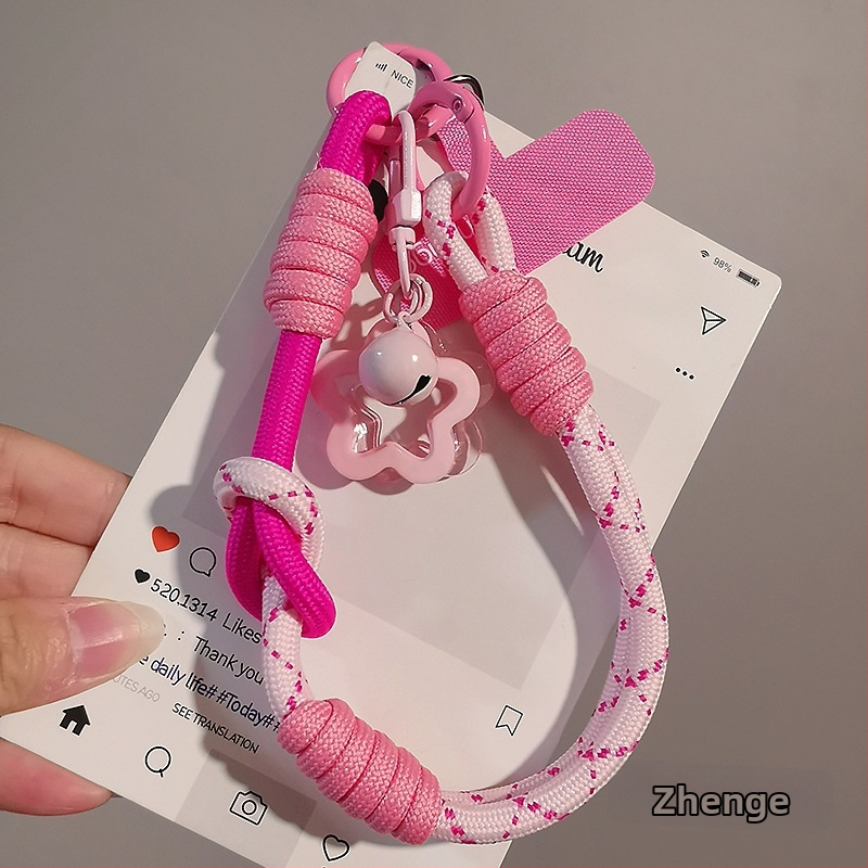 Moteriškas telefono ritė riešui, megztas, reguliuojamas, dvigubos paskirties, rankų darbo, geometrinis pakabukas