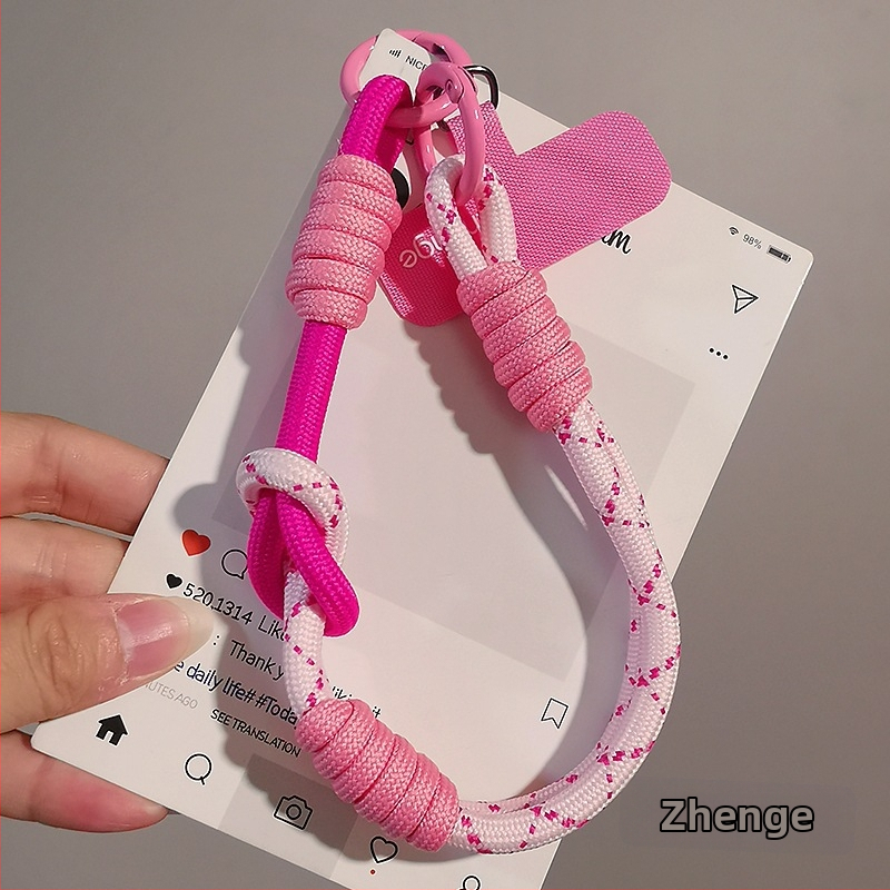 Moteriškas telefono ritė riešui, megztas, reguliuojamas, dvigubos paskirties, rankų darbo, geometrinis pakabukas