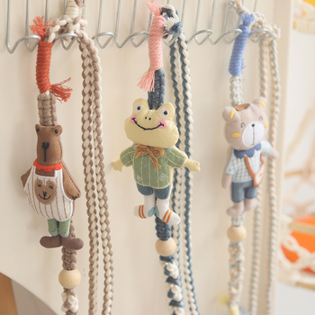 Ръчно изработен шнур за телефон от памучен въже, кръстосан през тялото, регулируема дължина, метална катарама, дамски стил