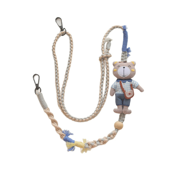 Ръчно изработен шнур за телефон от памучен въже, кръстосан през тялото, регулируема дължина, метална катарама, дамски стил