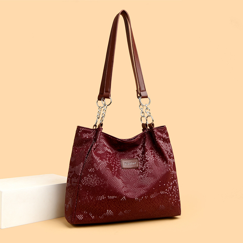 Chude Luggage PU Tote táska, függőleges négyzet alakú formával, cipzáras záródás és belső cipzáras zseb