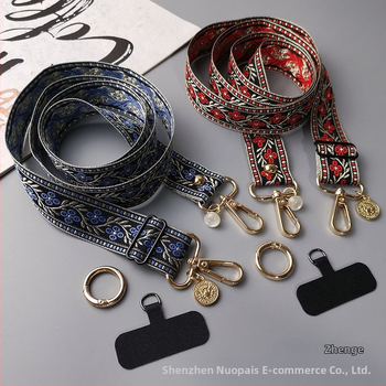 Ланярд за мобилен телефон – регулируем през врата, двупосочен през рамо, ръчно изработен, метална катарама, марка Zhenge, унисекс