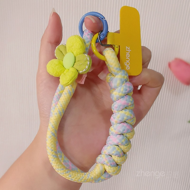 Telefono pakabukas su pintu virve, rankų darbas, geometrinis pakabukas, moteriškas riešo dirželis