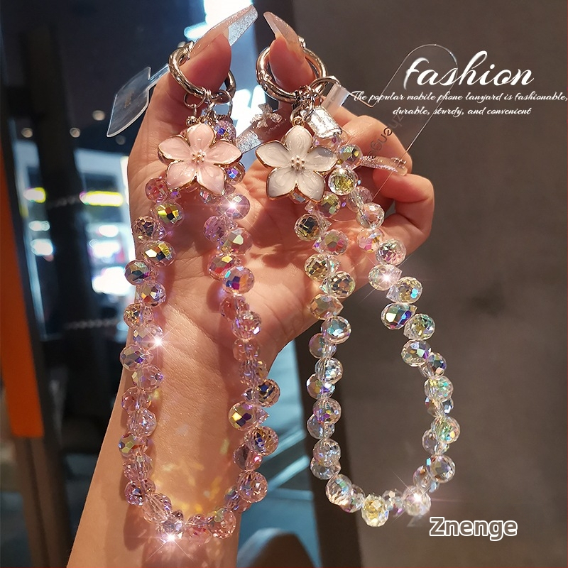 Roku darīta telefona siksna ar kristāla kulonu sievietēm, ģeometrisks kulons, daudzfunkcionāla