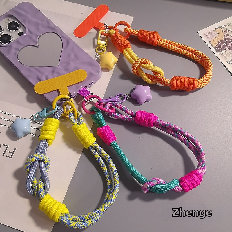 Телефонна каишка за китката и палеца — регулиема, плетена връв, ръчна изработка, мултифункционална, Zhenge
