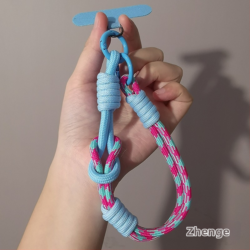 Laikiklis telefonui riešui ir nykščio laikiklis – reguliuojamas, megzta virvė, rankų darbo, daugiafunkcinis, Zhenge