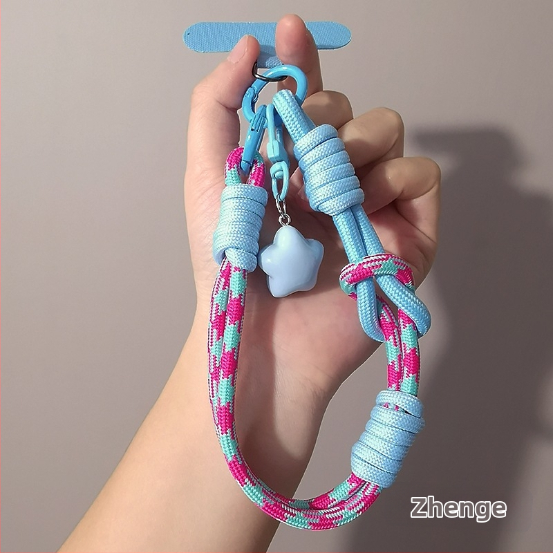 Laikiklis telefonui riešui ir nykščio laikiklis – reguliuojamas, megzta virvė, rankų darbo, daugiafunkcinis, Zhenge