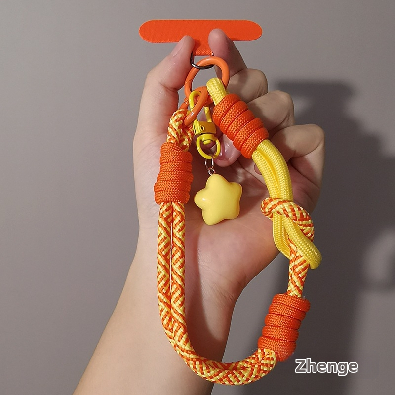 Laikiklis telefonui riešui ir nykščio laikiklis – reguliuojamas, megzta virvė, rankų darbo, daugiafunkcinis, Zhenge