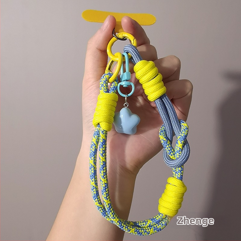 Laikiklis telefonui riešui ir nykščio laikiklis – reguliuojamas, megzta virvė, rankų darbo, daugiafunkcinis, Zhenge