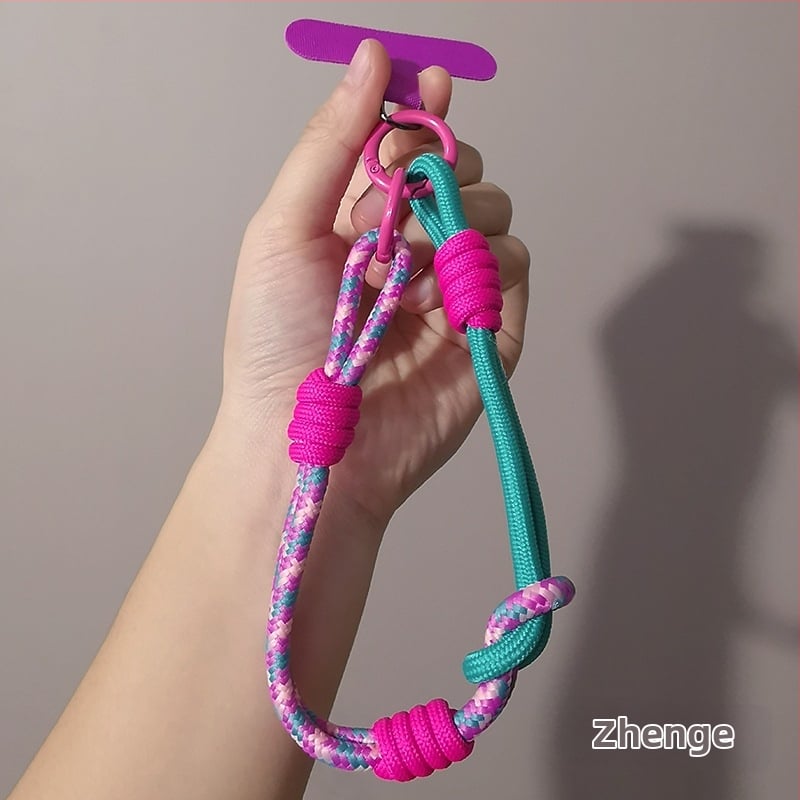 Laikiklis telefonui riešui ir nykščio laikiklis – reguliuojamas, megzta virvė, rankų darbo, daugiafunkcinis, Zhenge