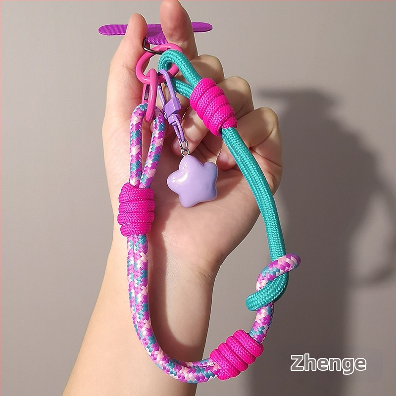 Laikiklis telefonui riešui ir nykščio laikiklis – reguliuojamas, megzta virvė, rankų darbo, daugiafunkcinis, Zhenge