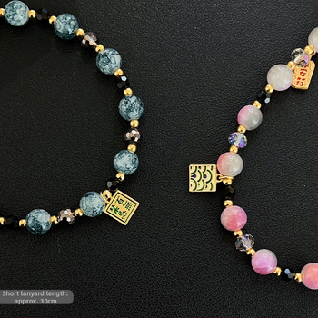 Ланярд за телефон — ръчна изработка, акрилен материал, въжен кабел, метален катарам, унисекс