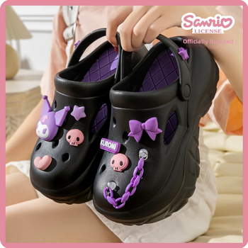 Sanrio sieviešu perforētās kurpes ar EVA zoli, ar Kuromi, Hello Kitty un Pochacco tēliem; Zīmols: Sanrio; Dzimums: Sievietes; Zole: EVA; Kategorija: Perforētās kurpes