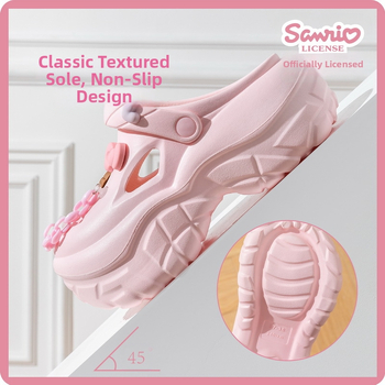 Sanrio sieviešu perforētās kurpes ar EVA zoli, ar Kuromi, Hello Kitty un Pochacco tēliem; Zīmols: Sanrio; Dzimums: Sievietes; Zole: EVA; Kategorija: Perforētās kurpes