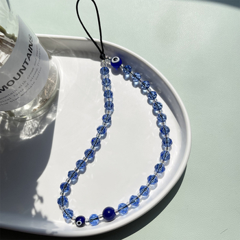 KKBEAD Τηλεφωνικός λαιμός σε εθνοτουρκικό στυλ με μάτι διαβόλου, χειροποίητες γυάλινες χάντρες κρυστάλλου