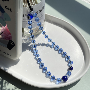 KKBEAD Τηλεφωνικός λαιμός σε εθνοτουρκικό στυλ με μάτι διαβόλου, χειροποίητες γυάλινες χάντρες κρυστάλλου