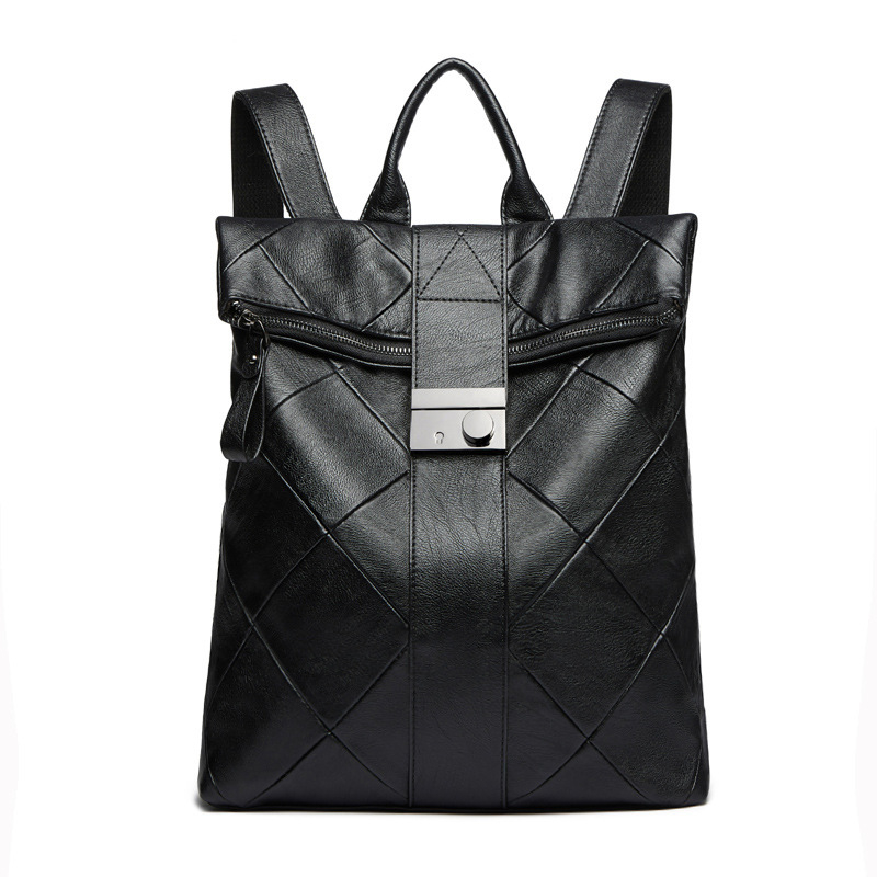 Γυναικείο PU σακίδιο με street τάση, μεγάλη χωρητικότητα, εσωτερικά διαμερίσματα: κρυφή θήκη, θήκη για κινητό και ID, ανθεκτικό στην κλοπή, κλείσιμο με λουκέτο, άνοιξη 2025