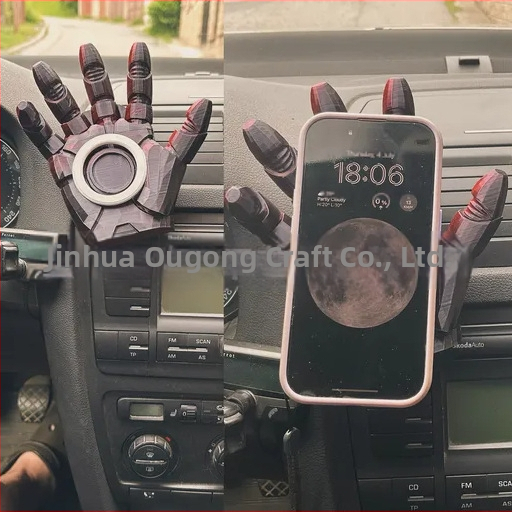 Автомобилен магнитен държач за телефон с 3D принтиран Iron Man дизайн, зарядна база, PLA материал, палмовидна форма, стил модерно изкуство