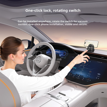 Yesido автомобилен държател за телефон с въртене 360°, вакуумно закрепване към централна конзола, ABS + силикагел, многофункционален