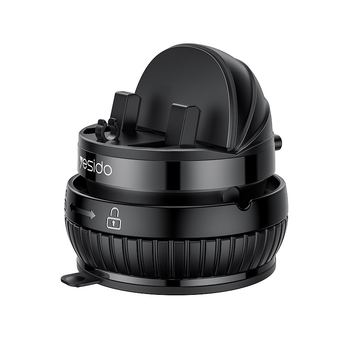 Yesido автомобилен държател за телефон с въртене 360°, вакуумно закрепване към централна конзола, ABS + силикагел, многофункционален