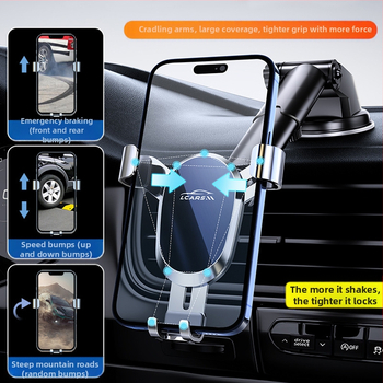 LCARS алуминиев универсален автомобилен държач със вакуумна чашка, гравитационна опора и автоматично захващане за навигация