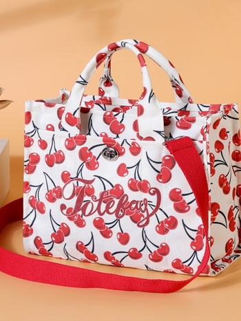 Tote чанта с градска простота, платнена, хоризонтална квадратна форма, цип за затваряне, полиестер подплата, лято 2025