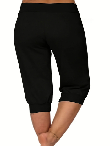 Smart Walker Печатани къси панталони за жени, висока талия, полиестер със спандекс, ежедневен стил