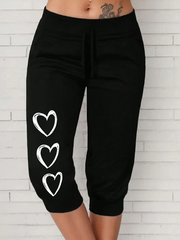 Smart Walker Печатани къси панталони за жени, висока талия, полиестер със спандекс, ежедневен стил