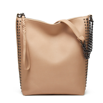 Torba za rame ANNMUU, PU materijal, bucket bag stil, velika kapaciteta, zatvarač, jedna naramenica
