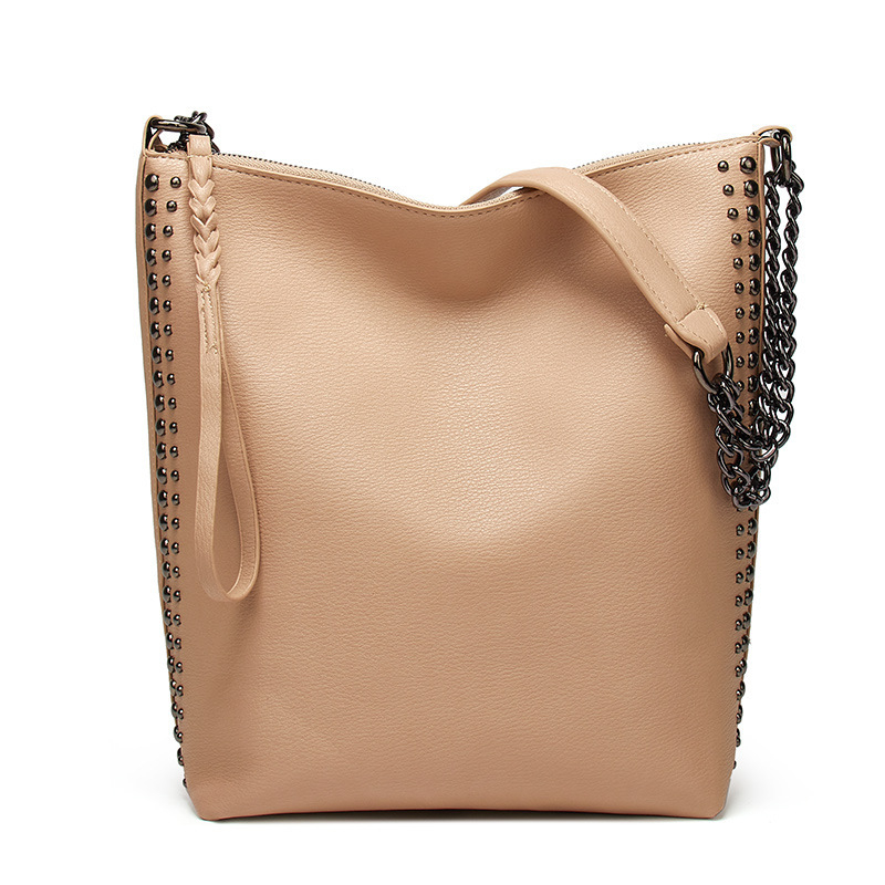 Torba za rame ANNMUU, PU materijal, bucket bag stil, velika kapaciteta, zatvarač, jedna naramenica