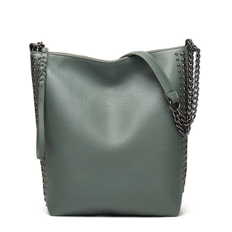 Torba za rame ANNMUU, PU materijal, bucket bag stil, velika kapaciteta, zatvarač, jedna naramenica