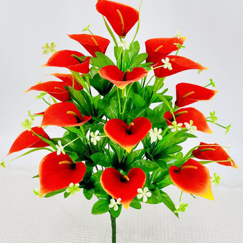 18 galvų Calla Lily, matinio audinio puokštė, dirbtiniai žiedai