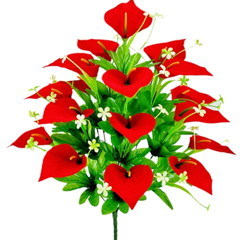 18 galvų Calla Lily, matinio audinio puokštė, dirbtiniai žiedai