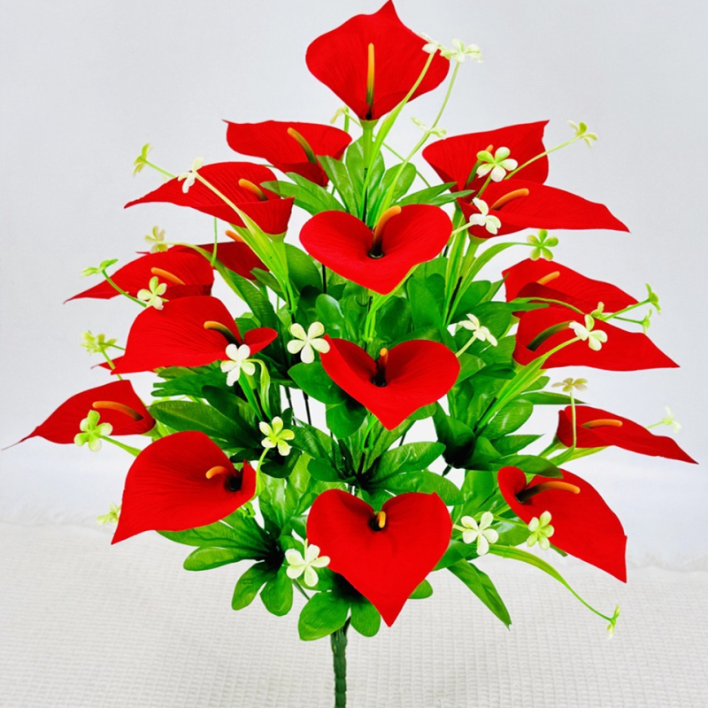 18 galvų Calla Lily, matinio audinio puokštė, dirbtiniai žiedai