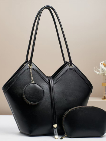 PU Tote чанта в Street стил, сърцевидна форма, цип, вътрешни джобове