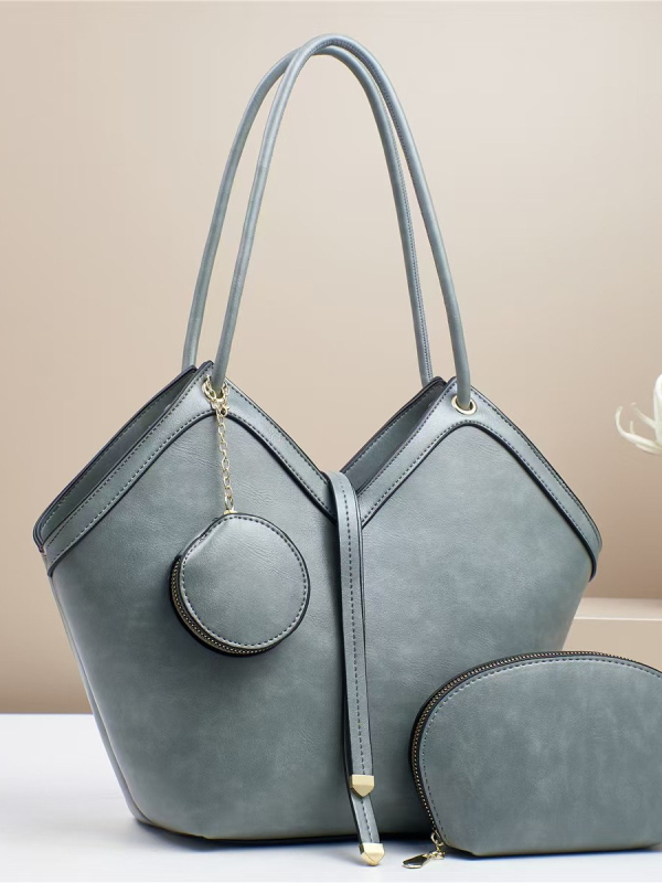 PU Tote чанта в Street стил, сърцевидна форма, цип, вътрешни джобове