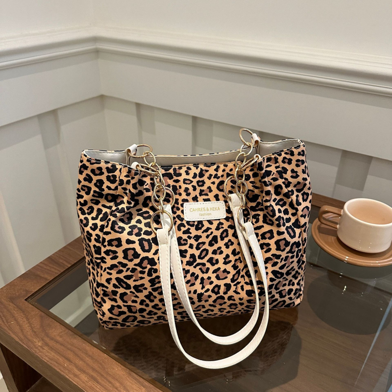 Keresztpántos tote táska – vászon, utcai stílus, cipzár, telefon zseb, poliészter bélés