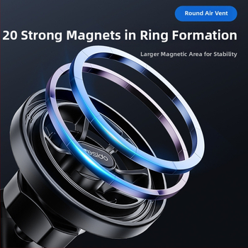 Yesido магнитен държач за телефон за кола, монтаж върху кръгъл въздушен отвор, пластмасова конструкция