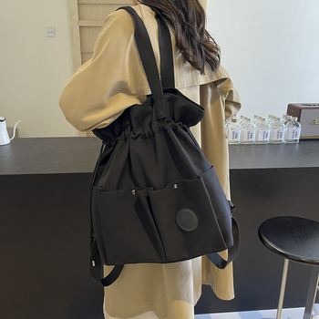 Shanlinniao nylon válltáska, Tote stílus, horizontális négyzet alak, cipzár, belső telefonzseb