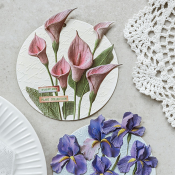 Mo Mo двойна опаковка – базов материал за дневник и колаж с релефни флорални мотиви, серия Любовно писмо, 6 стила