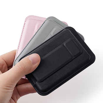 Huazhan PU magnētiska karšu turētājs ar statīvu iPhone 16 – pilsētas minimālisms, vienkrāsains dizains, PU iekšējā odere ar magnētisku fiksāciju, nodilumizturīgs un paplašināms, unisex, pavasaris 2025