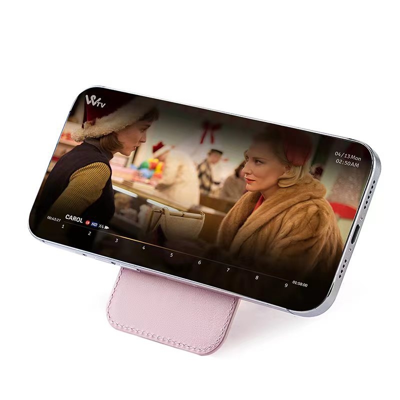 Huazhan PU mágneses kártyatartó állvánnyal iPhone 16-hoz – városi minimalista stílus, egyszínű dizájn, PU bélés és magnetos fogás, kopásálló és bővíthető, uniszex, 2025 tavasz