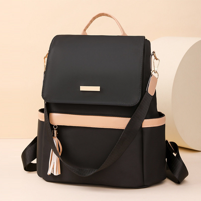 Női hátizsák — városi egyszerűség, textil, 2024 tavasz szezon, cipzáras nyitás, belső cipzáras rekesz