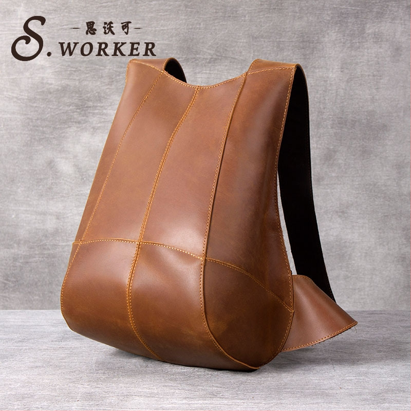 Beetle Bőrtáska Hátizsák – Crazy Horse, felső réteg marhabőr; Kapacitás <20L; Uniszex; Mindennapi használatra