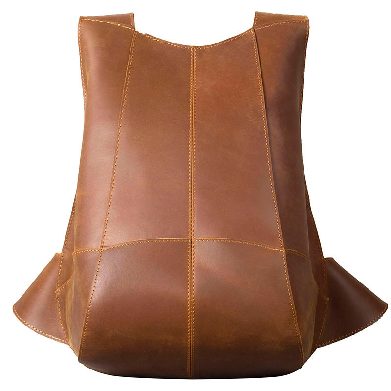 Beetle Bőrtáska Hátizsák – Crazy Horse, felső réteg marhabőr; Kapacitás <20L; Uniszex; Mindennapi használatra