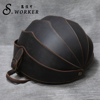 Rucsac din piele naturală – strat superior, unisex, stil retro, capacitate sub 20 L, deschidere cu cataramă Draasher