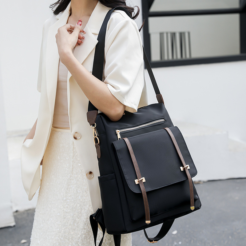 Női Oxford anyagú hátizsák mindennapi használatra — cipzáras nyitás, vízálló és kopásálló, belső cipzáras zseb és zseb a telefont számára, háromdimenziós külső